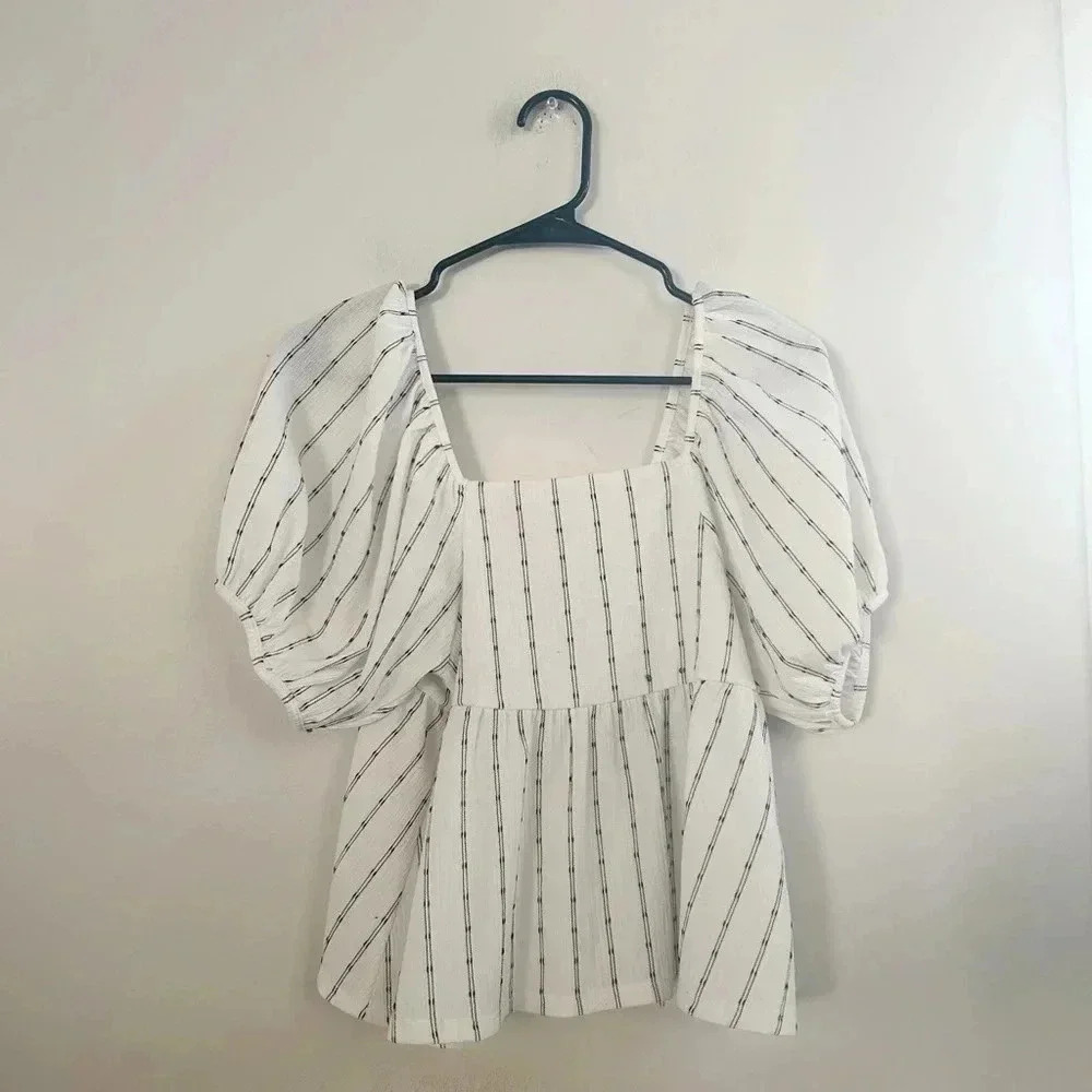 Madewell striped baby doll blouse XXS